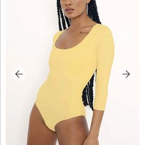 Matte yellow body suit
